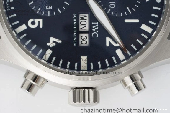 MIROTIME 0407 Pilot Chrono SS AZF 1:1 Best Edition Blue Dial on Brown Leather Strap A TimelessDesign 7060